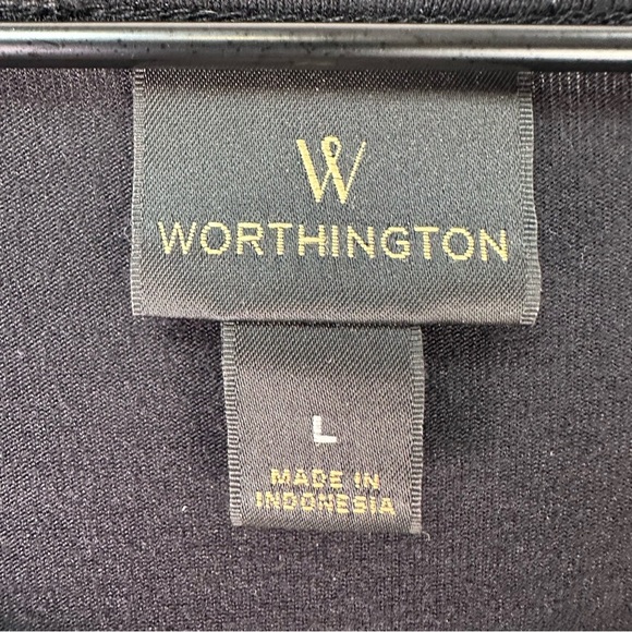 WORTHINGTON Black & Silver Sparkle Sequin Short Sleeve Festive Disco Blouse Sz L - Picture 5 of 16